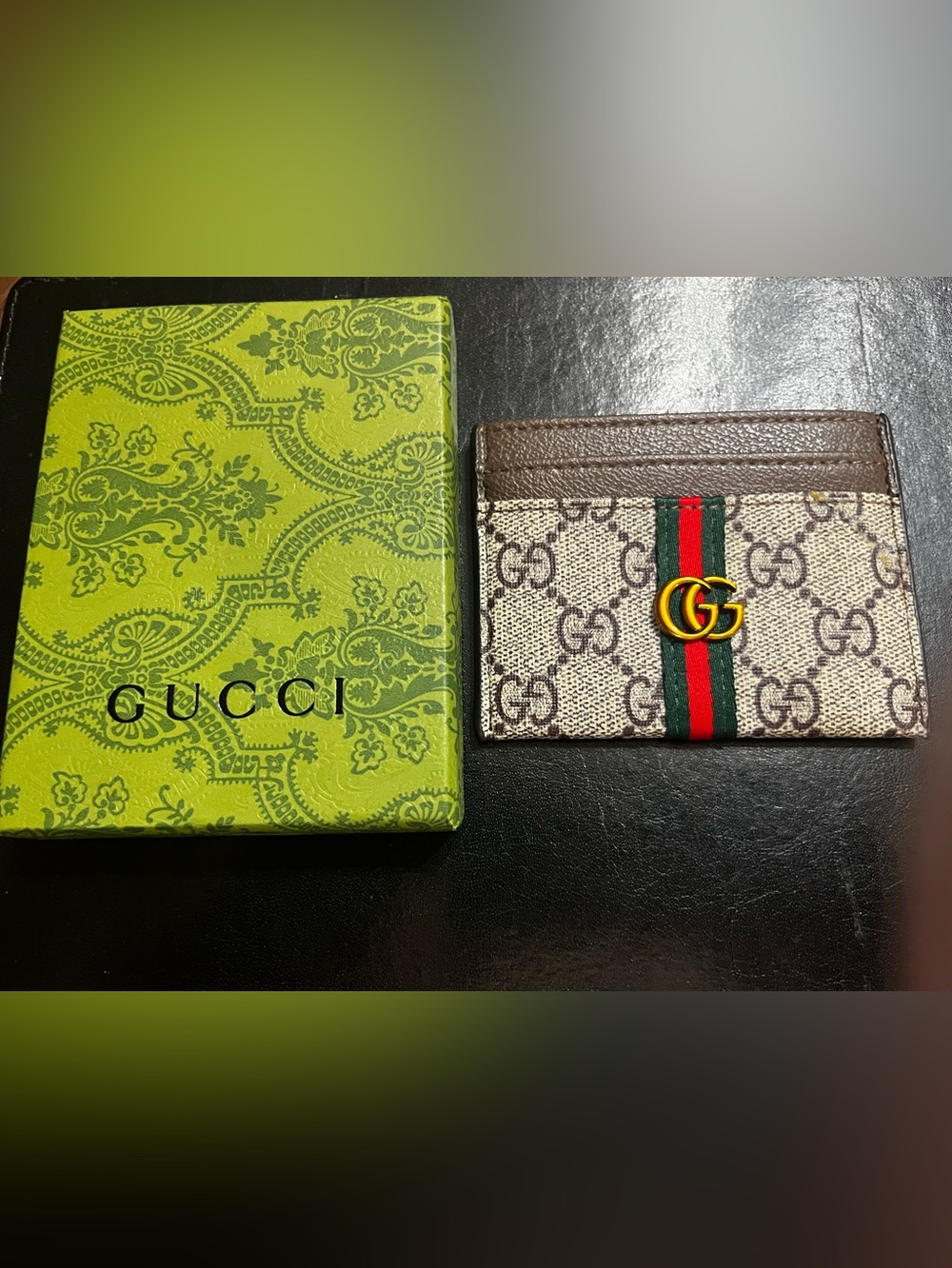 Double G Designer Signature Letter Logo Credit Card Wallet